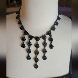 blue goth waterfall necklace